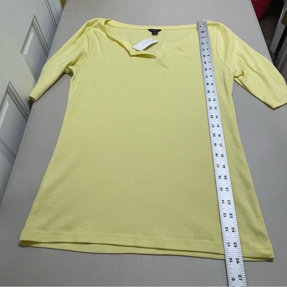 Ann Taylor Split Neck Cotton T-Shirt - Picture 12 of 13